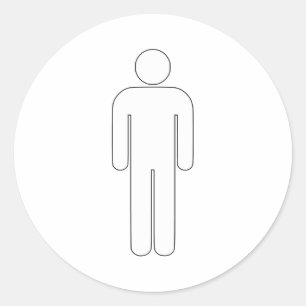 Sticker Rond Symbole Homme de personne Silhouette classique uni