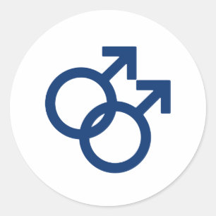 Sticker Rond SYMBOLE HOMME Gay MLM