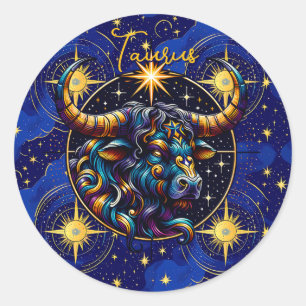 Sticker Rond SYMBOLE Horoscope Taurus Zodiaque Astrologie