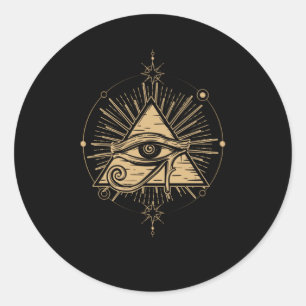 Sticker Rond Symbole illuminati Masonic Triangle Plan de Conspi
