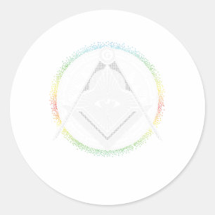 Sticker Rond Symbole illuminati triangle maçonnique Conspiratio