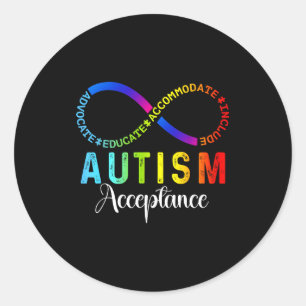 Sticker Rond Symbole infini de sensibilisation et d'acceptation
