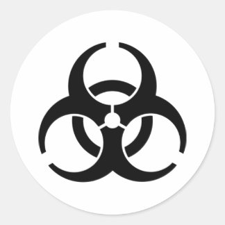 Sticker Rond Symbole international d'alerte aux dangers biologi