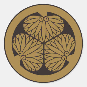 Sticker Rond Symbole japonais de la crête KAMON de famille
