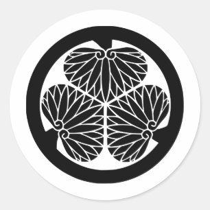 Sticker Rond Symbole japonais de la crête KAMON de famille