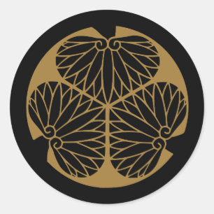 Sticker Rond Symbole japonais de la crête KAMON de famille