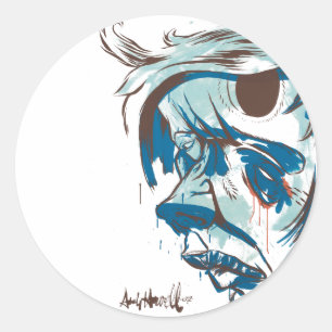 Sticker Rond Symbole japonais - Rouge