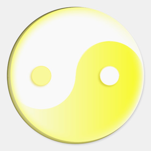 Sticker Rond Symbole Jaune/Jang Jaune brillant (Devant)