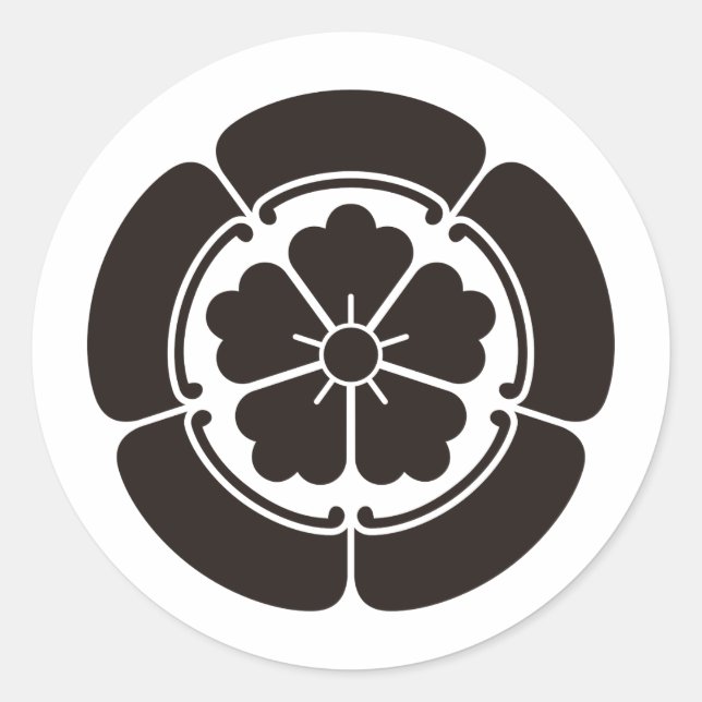 Sticker Rond SYMBOLE KAMON Crest de la famille japonaise (Devant)