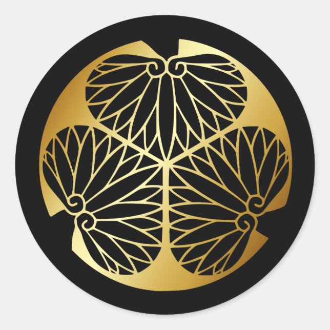 Sticker Rond SYMBOLE KAMON Crest de la famille japonaise (Devant)
