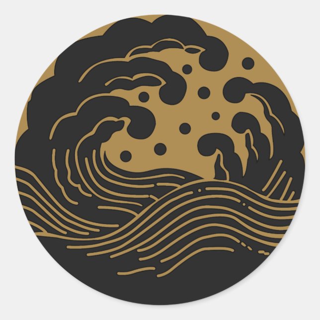 Sticker Rond SYMBOLE KAMON Crest de la famille japonaise (Devant)