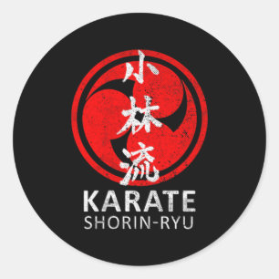 Sticker Rond Symbole Karaté Shorin Ryu Kanji Japon Art Martial