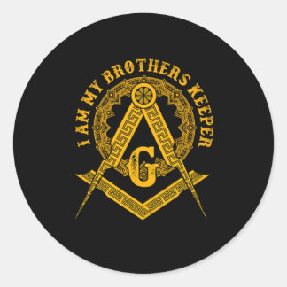 Sticker Rond Symbole maçonnique Brothers Keeper Illuminati Cons