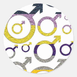 Sticker Rond Symbole masculin Motif