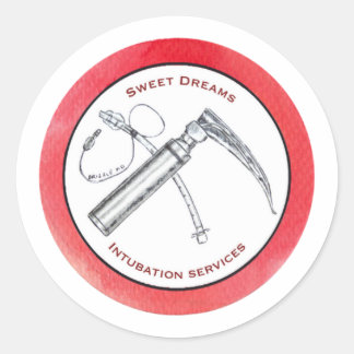 Sticker Rond Symbole médical amusant pour anesthésiste