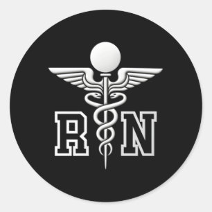 Sticker Rond Symbole Médicale de l'infirmière autorisée Rn Cadu
