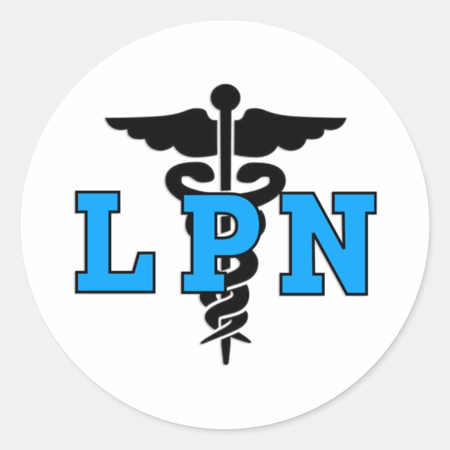 Sticker Rond Symbole Médicale LPN des infirmières (Devant)