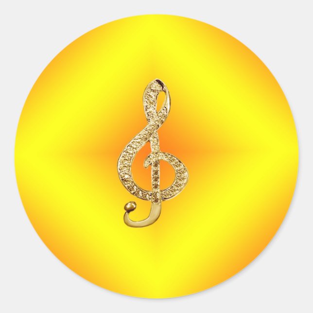 Sticker Rond Symbole musical G-clef (Devant)
