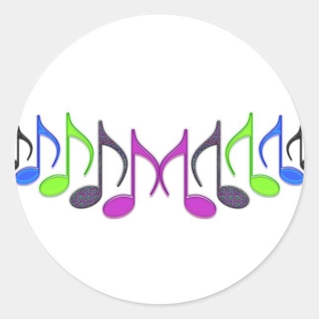 Sticker Rond Symbole musical "M" (Devant)