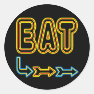 STICKER ROND SYMBOLE NEON REMAT