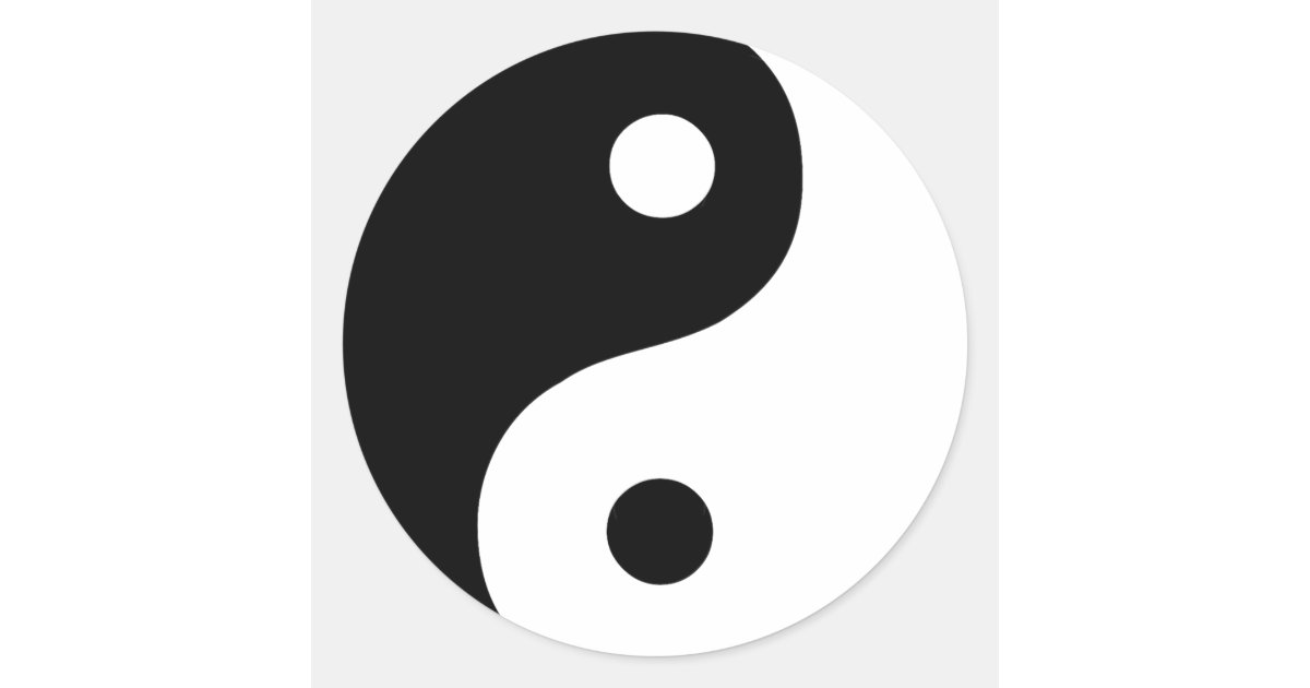 Sticker Rond Symbole noir et blanc de Taoist de Yin Yang Zazzle.fr