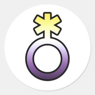 Sticker Rond Symbole non binaire