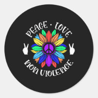 Symbole non-violence Peace Love Sunflower Graphiqu