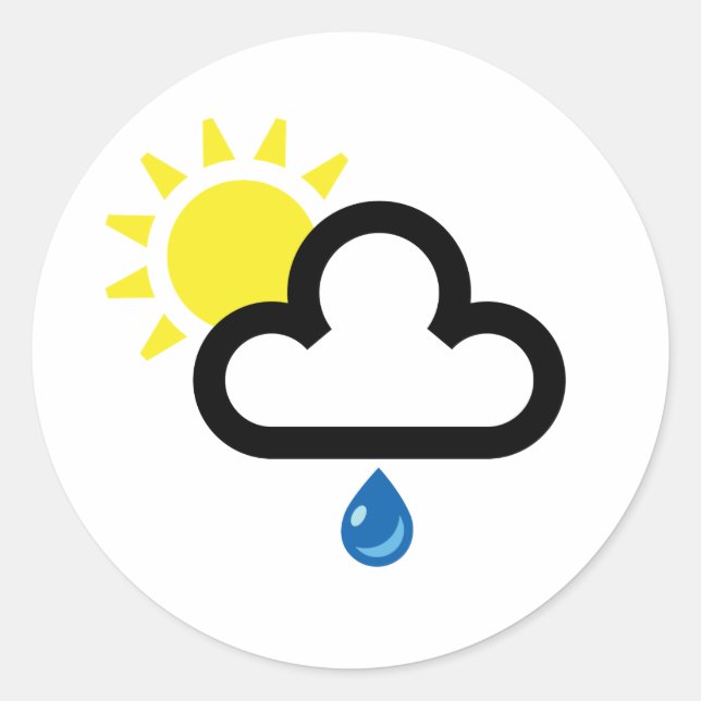 Sticker Rond Symbole nuage Sun Rain (Devant)