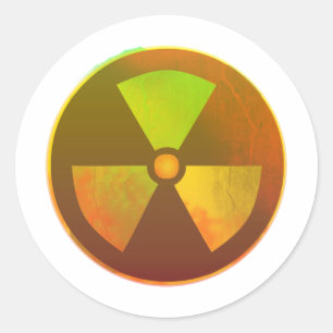 Sticker Rond Symbole nucléaire Luminosité radioactive