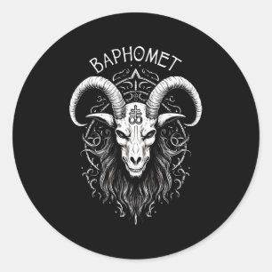 Sticker Rond Symbole occulte de la croix du Léviathan gothique 