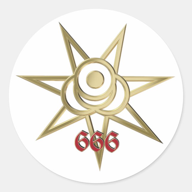 Sticker Rond Symbole occulte septagram (Devant)