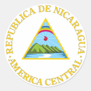 Sticker Rond SYMBOLE OFFICIEL DES ARMES DU Nicaragua