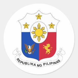 Sticker Rond SYMBOLE OFFICIEL DES ARMES HÉLAÏQUES DES Philippin