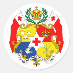 Sticker Rond Symbole officiel Tonga d'Heraldry