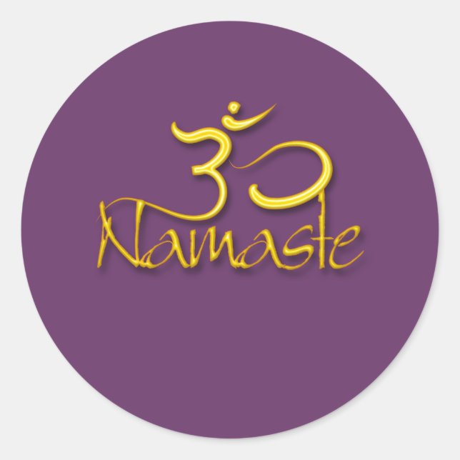 Sticker Rond Symbole Om/namaste/couleur DIY (Devant)