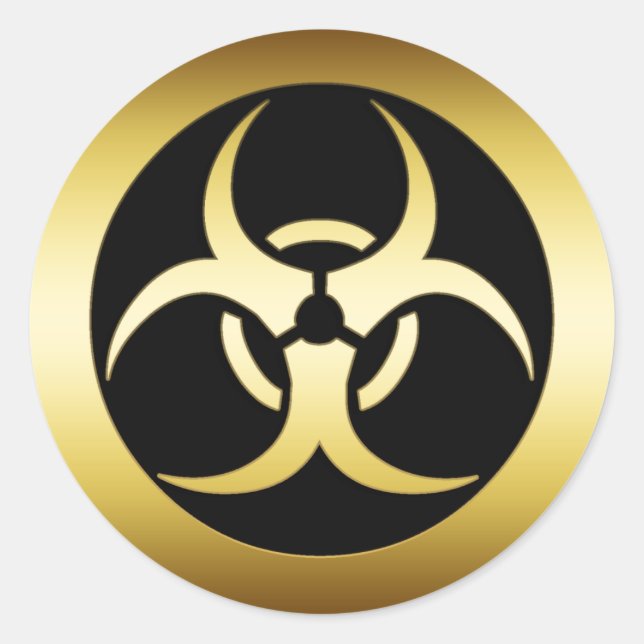 STICKER ROND SYMBOLE OR BIO-HARZARD (Devant)