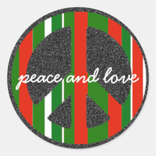 Sticker Rond symbole paix & amour