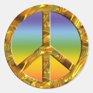Sticker Rond Symbole PAIX - OR couleur chakren