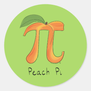 Sticker Rond Symbole Peach Pi Enseignant Math
