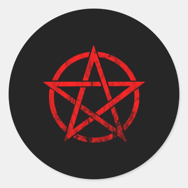 Sticker Rond Symbole Pentagram Occult Wicca Goth (Devant)