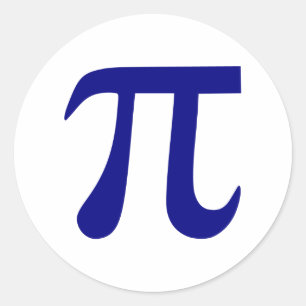 Sticker Rond Symbole Pi Bleu Marine