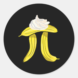 Sticker Rond Symbole Pi Crème Bynana - Math Nerd tarte Lover