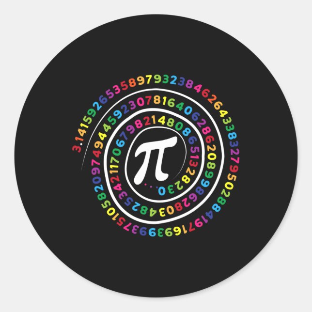 Sticker Rond Symbole Pi Math Enseignant Pi Jour (Devant)
