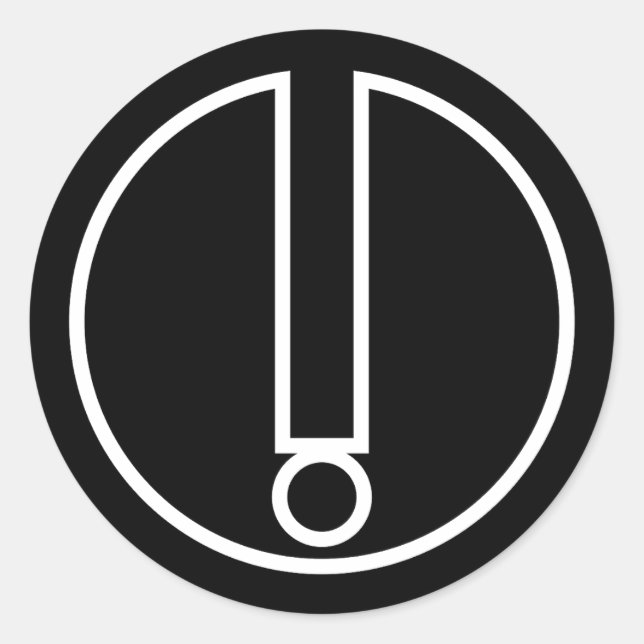 Sticker Rond Symbole point d'exclamation en cercle noir (Devant)