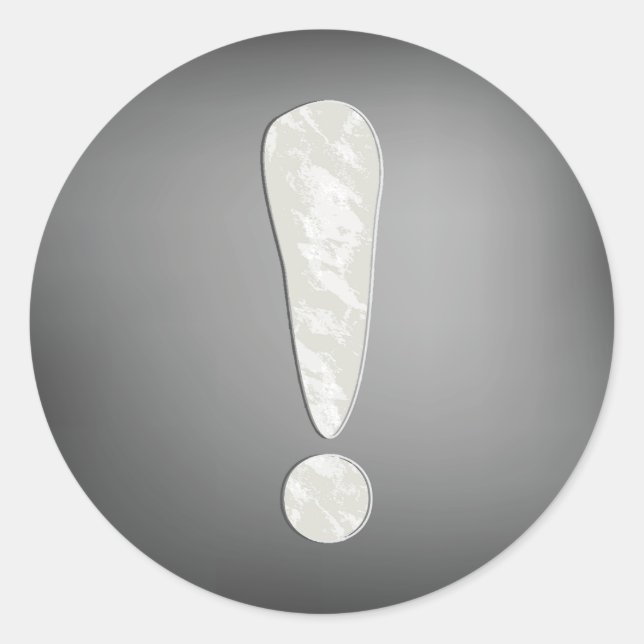 Sticker Rond Symbole point d'exclamation Grunge industriel (Devant)