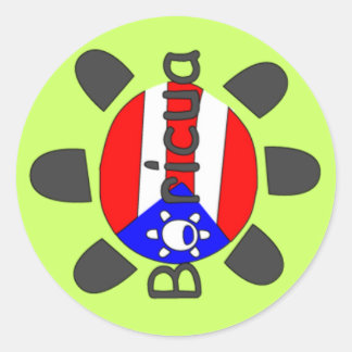 Sticker Rond Symbole Porto Rico Boricua