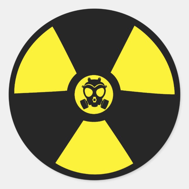 Sticker Rond Symbole radioactif (Devant)