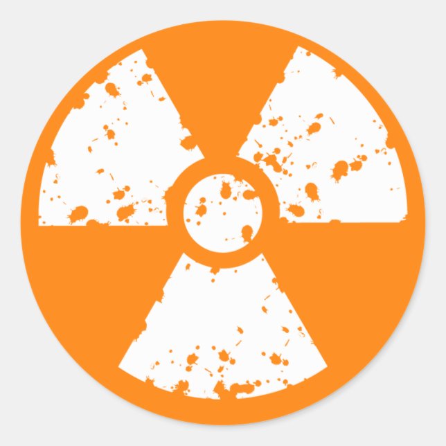 Sticker Rond Symbole radioactif orange (Devant)