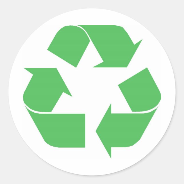 Sticker Rond symbole Recyclé (Devant)