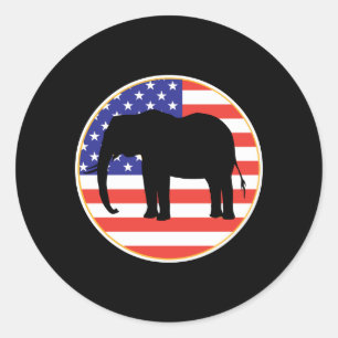 Sticker Rond symbole républicain conception éléphant